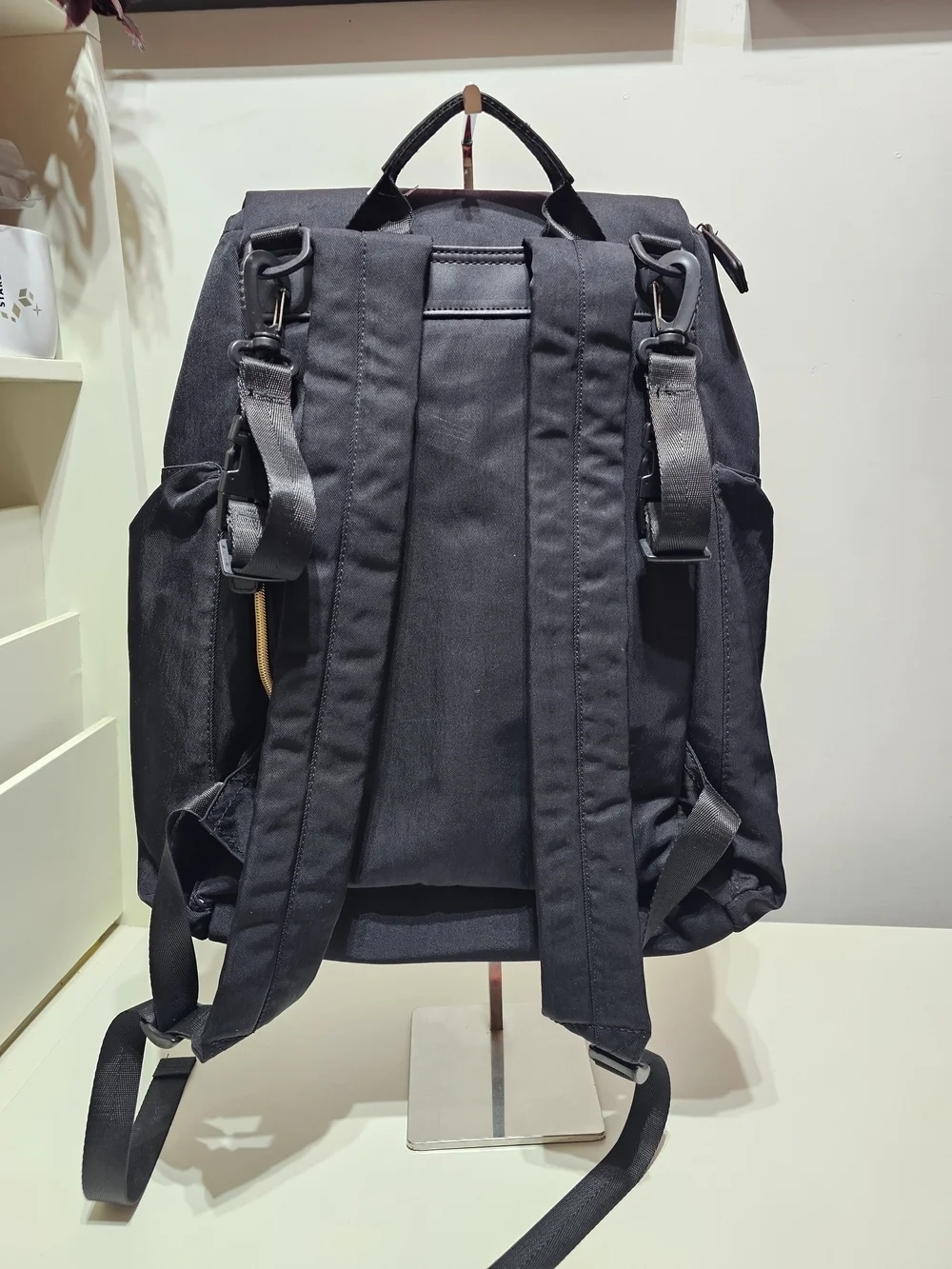 Black Canvas Diaper Bag Backpack - Classic